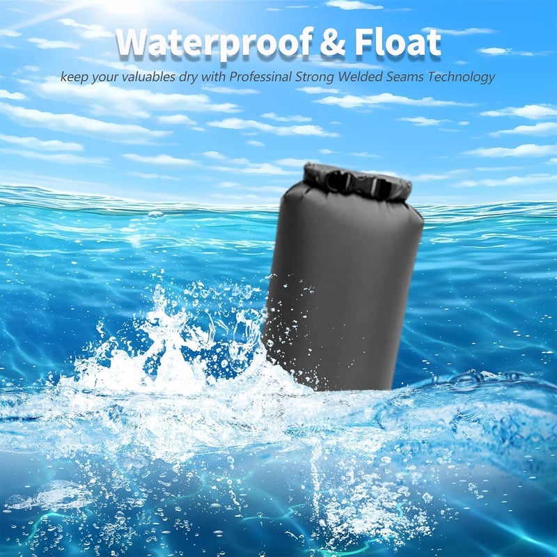 ELAORY Waterproof Dry Bags 3 Pack (5L, 10L, 20L) - Lightweight Waterproof Storage Bags for Travel, Boating, Fishing, Rafting, Swimming, Camping & Outdoor Activities - Durable & Compact Design - Grey - Image 5